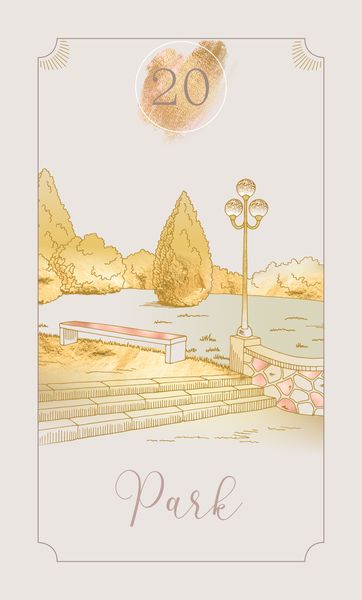 Azra’s Golden Lenormand: 36 Golden Lenormand cards in modern, enchanting design