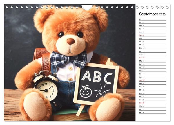 Produktbild: Teddys - Die Jahresreise der KI-Teddyb&auml;ren (Wandkalender 2026 DIN A4 quer), CALVENDO Monatskalender