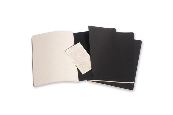 Produktbild: Moleskine Cahier Extra Large liniert schwarz. 3er Pack