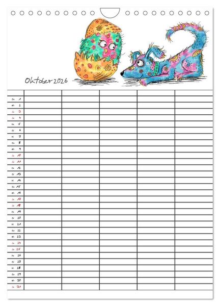 Produktbild: Bunte Freunde (Wandkalender 2026 DIN A4 hoch), CALVENDO Monatskalender