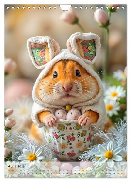 Produktbild: Hamster im Feiertagsfieber - Ein Jahr voller Flausch und Freude (Wandkalender 2026 DIN A4 hoch), CALVENDO Monatskalender