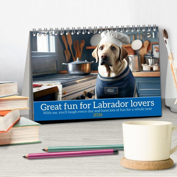 Produktbild: Great fun for Labrador lovers (Desk Calendar 2026 DIN A5 landscape), CALVENDO 12 Month DeskCalendar