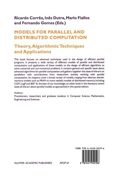 Produktbild: Models for Parallel and Distributed Computation