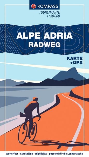 Produktbild: KOMPASS Fahrrad-Tourenkarte Alpe Adria Radweg 1:50.000