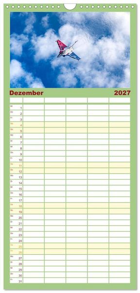 Produktbild: Familienplaner 2027 - Milit&auml;rflieger mit 5 Spalten (Wandkalender, 21 x 45 cm) CALVENDO