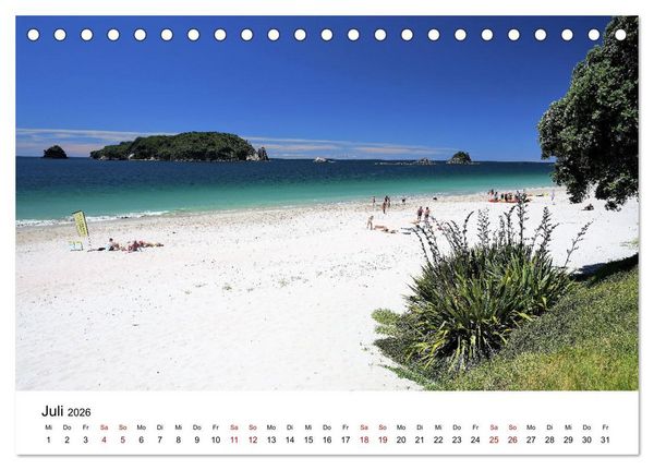 Produktbild: Neuseeland - Regionen Waikato und Bay of Plenty (Tischkalender 2026 DIN A5 quer), CALVENDO Monatskalender