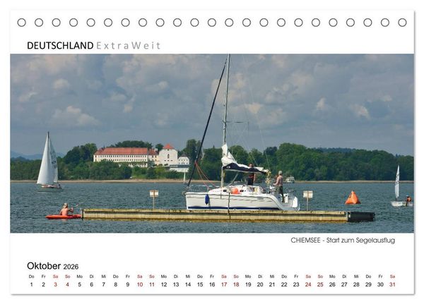 Produktbild: Wei&szlig;blaue Impressionen vom Chiemsee (Tischkalender 2026 DIN A5 quer), CALVENDO Monatskalender