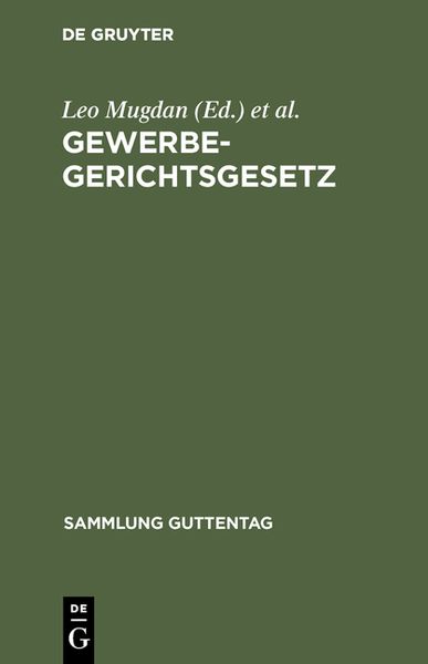 Produktbild: Gewerbegerichtsgesetz