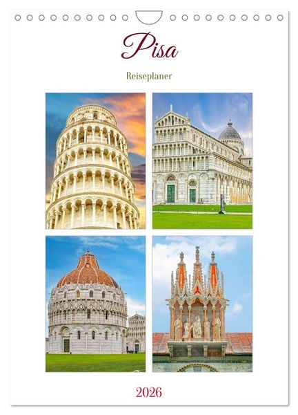 Produktbild: Pisa - Reiseplaner (Wandkalender 2026 DIN A4 hoch), CALVENDO Monatskalender