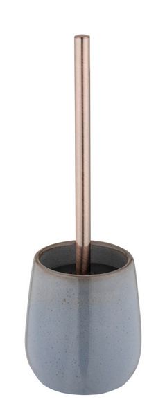 Produktbild: WC-Garnitur Mod. Sirmione, grau/kupfer, Keramik, Edelstahl, &Oslash;10.5x40 cm, mit schwarzem B&uuml;rstenkopf