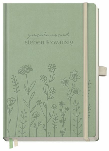 Produktbild: Wochen-Notiz-Timer Classic 26/27 A5 17 Monate [Fine Flowers Salbei]