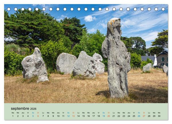 Produktbild: M&eacute;galithes myst&eacute;rieux (Calendrier de bureau 2026 DIN A5 vertical), CALVENDO calendrier mensuel