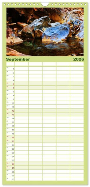 Produktbild: Familienplaner 2026 - Naturschauspiel Zillertaler Wasser mit 5 Spalten (Wandkalender, 21 x 45 cm) CALVENDO