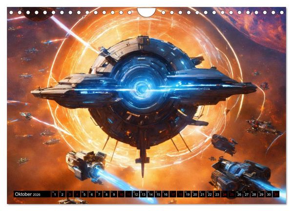 Produktbild: Futuristische Weltraumschlachten (Wandkalender 2026 DIN A4 quer), CALVENDO Monatskalender