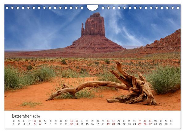 Produktbild: Monument Valley - Faszinierende Westernkulisse in den USA (Wandkalender 2026 DIN A4 quer), CALVENDO Monatskalender