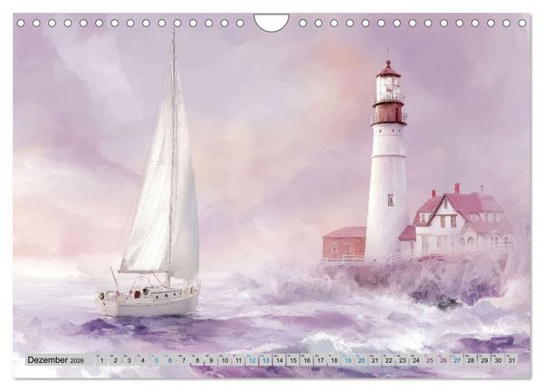Produktbild: Segeltr&auml;ume und Leuchtturmlichter (Wandkalender 2026 DIN A4 quer), CALVENDO Monatskalender