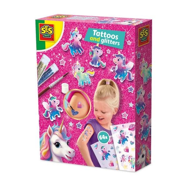 Unicorn - Metallische Glitzertattoos