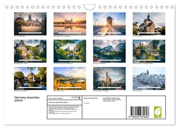 Produktbild: Germany dreamlike places (Wall Calendar 2027 DIN A4 landscape), CALVENDO 12 Month Wall Calendar