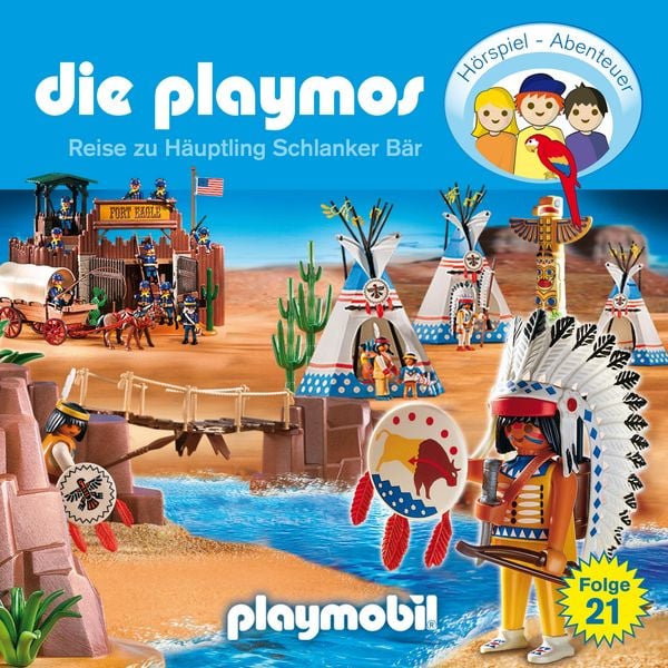 Produktbild: Die Playmos - Das Original Playmobil H&ouml;rspiel, Folge 21: Die Reise zu H&auml;uptling Schlanker B&auml;r