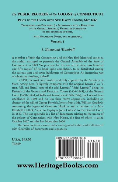 Produktbild: The Public Records of the Colony of Connecticut, Prior to the Union with New Haven Colony, May 1665