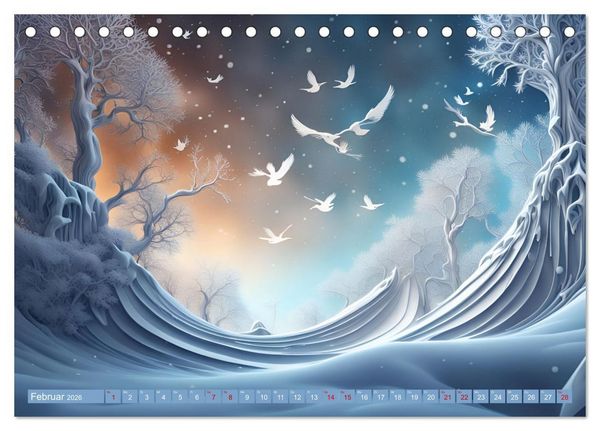 Produktbild: Vier Jahreszeiten Fraktale (Tischkalender 2026 DIN A5 quer), CALVENDO Monatskalender