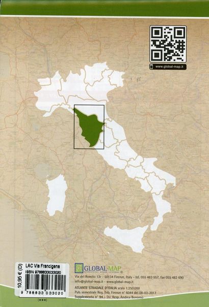 Produktbild: Via francigena in Toscana. Carta escursionistica