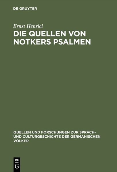 Produktbild: Die Quellen von Notkers Psalmen