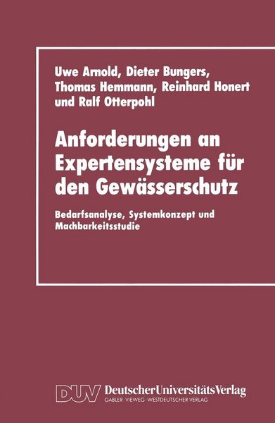 Produktbild: Anforderungen an Expertensysteme f&uuml;r den Gew&auml;sserschutz