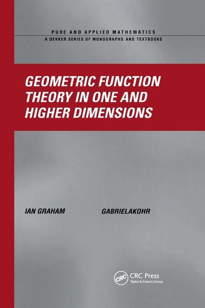 Produktbild: Geometric Function Theory in One and Higher Dimensions