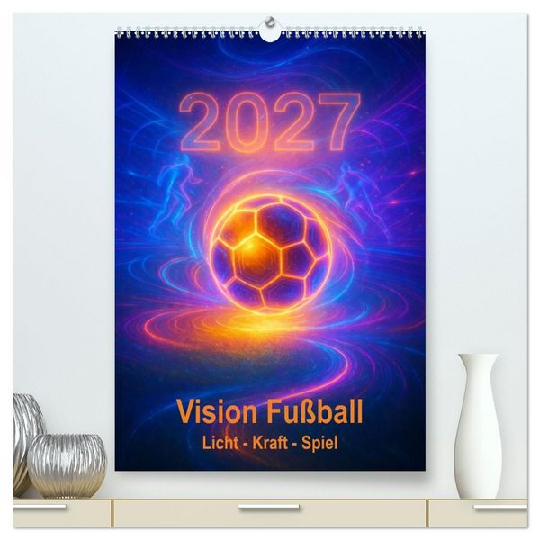 Produktbild: Vision Fu&szlig;ball Licht - Kraft - Spiel (hochwertiger Premium Wandkalender 2027 DIN A2 hoch), Kunstdruck in Hochglanz