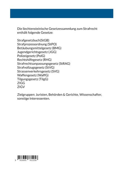 Produktbild: Gesetzessammlung des liechtensteinischen Rechts - Strafrecht