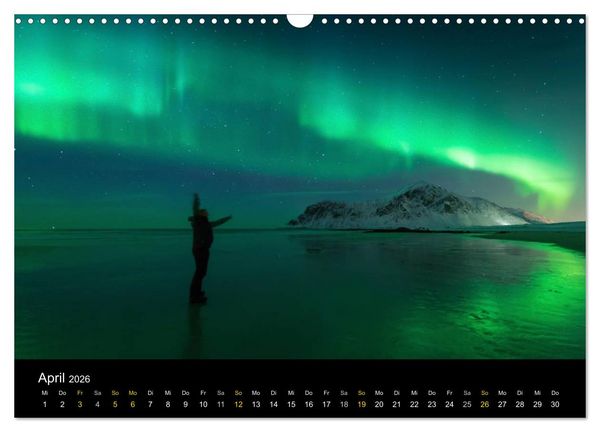 Produktbild: Magische N&auml;chte - POLARLICHT (Wandkalender 2026 DIN A3 quer), CALVENDO Monatskalender