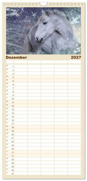 Produktbild: Familienplaner 2027 - Pferde zum Tr&auml;umen mit 5 Spalten (Wandkalender, 21 x 45 cm) CALVENDO