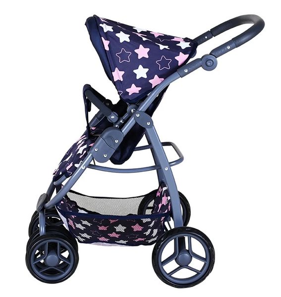 Produktbild: Knorrtoys 90743 - Kombi-Puppenwagen Coco Star Blue Pink, mit Zubeh&ouml;r, umbaubar, Schieberh&ouml;he: 45-80cm
