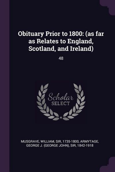 Produktbild: Obituary Prior to 1800