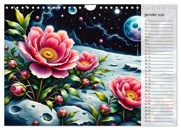 Produktbild: Fleurs de la nuit (Calendrier mural 2026 DIN A4 vertical), CALVENDO calendrier mensuel