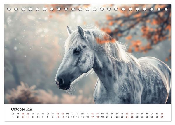 Produktbild: Wilde M&auml;hnen: Ein Jahr mit Pferden (Tischkalender 2026 DIN A5 quer), CALVENDO Monatskalender