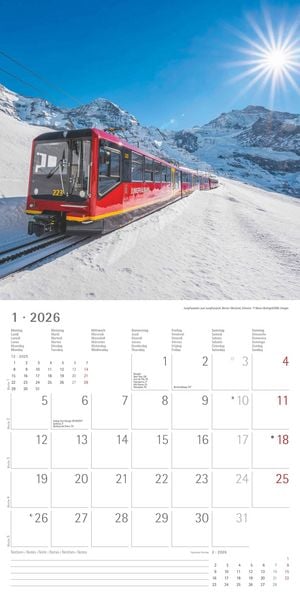 Produktbild: Eisenbahnen 2026 - Broschürenkalender 30x30 cm (30x60 geöffnet) - Kalender mit Platz für Notizen - Steam Engines - Bildkalender - Wandkalender