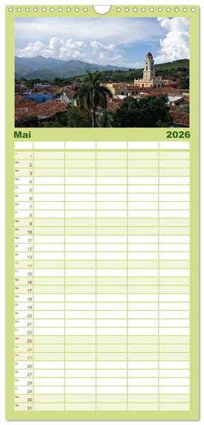 Produktbild: Familienplaner 2026 - Kuba - Ein ganzes Jahr Karibikflair mit 5 Spalten (Wandkalender, 21 x 45 cm) CALVENDO
