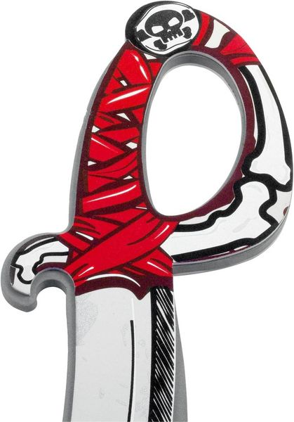 Produktbild: BestSaller 5040 - Piraten-S&auml;bel Bones, mit Totenkopf, 49cm, rot/grau, BestSaller EVA Premium-Schaum