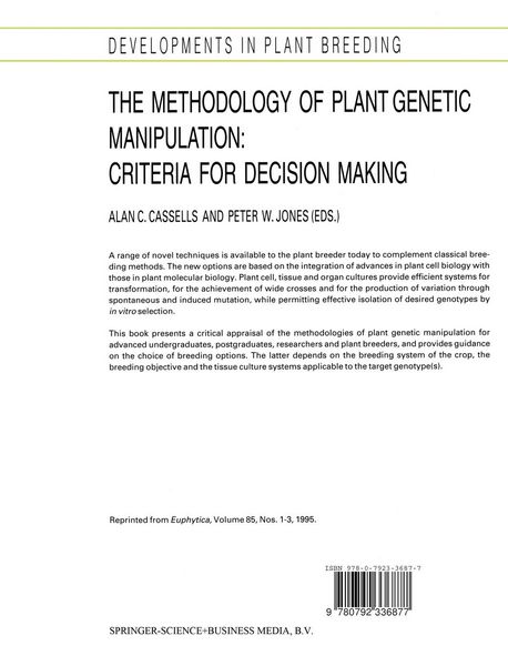 Produktbild: The Methodology of Plant Genetic Manipulation