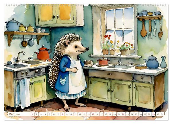 Produktbild: Bei Familie Igel (Wandkalender 2026 DIN A2 quer), CALVENDO Monatskalender