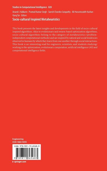 Produktbild: Socio-cultural Inspired Metaheuristics