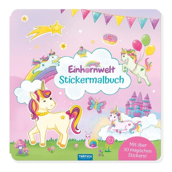 Produktbild: Tr&ouml;tsch Malbuch Stickermalbuch Einhornwelt