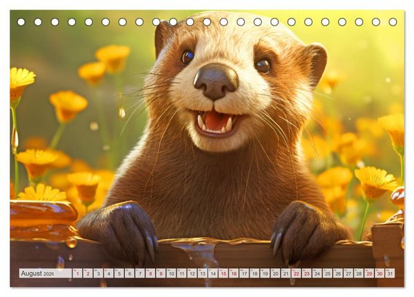Produktbild: Flei&szlig;ige Otter - Wer h&auml;tte nicht gerne einen niedlichen Otter auf der Arbeit (Tischkalender 2026 DIN A5 quer), CALVENDO Monatskalender
