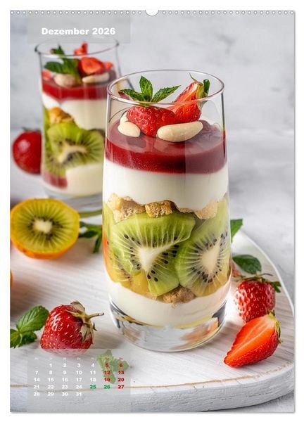 Produktbild: Vegane Dessertkreationen - S&uuml;&szlig;e K&ouml;stlichkeiten aus der veganen Backstube (Wandkalender 2026 DIN A2 hoch), CALVENDO Monatskalender