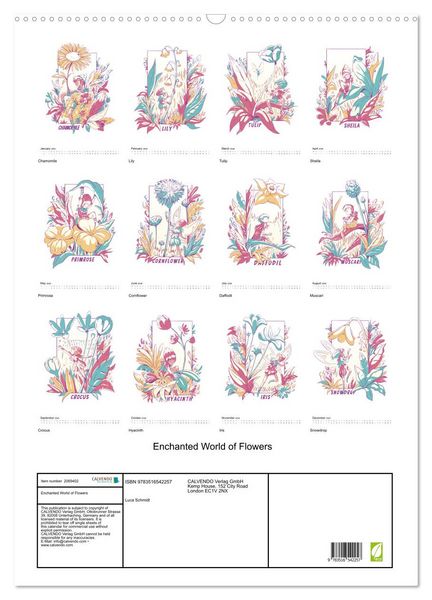 Produktbild: Enchanted World of Flowers (Wall Calendar 2026 DIN A2 portrait), CALVENDO 12 Month Wall Calendar