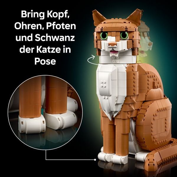 Produktbild: LEGO Ideas 21376 Orangefarbene Katze, Tierfigur Modell f&uuml;r Erwachsene