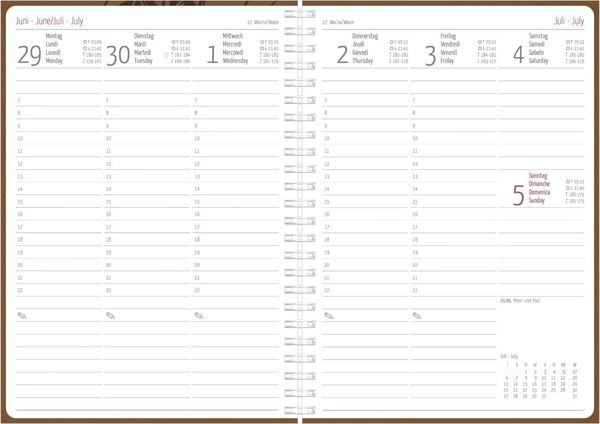 Produktbild: Wochenplaner Nature Line Malt Ringbuch 2027