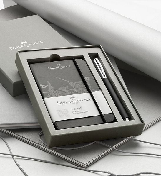 Produktbild: Faber-Castell Kugelschreiber AMBITION Edelharz, Geschenkset schwarz